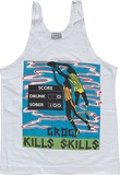 Artist: REDBACK GRAPHIX | Title: Singlet: Grog kills skills. | Date: 1980 | Technique: screenprint, printed in colour, from multiple stencils