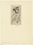Artist: WALKER, Murray | Title: Girl with hand on hip | Date: 1965 | Technique: drypoint, printed in black ink, from one plate