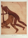 Artist: Fransella, Graham. | Title: Two figures | Date: 1992 | Technique: etching, aquatint and open-bite, printed in colour, from two plates | Copyright: Courtesy of the artist