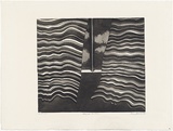 Artist: BALDESSIN, George | Title: Striped curtains. | Date: 1968 | Technique: etching and aquatint, printed in black ink, from one plate