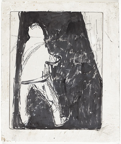Artist: b'MADDOCK, Bea' | Title: b'Fantasy.' | Date: April 1965 | Technique: b'line-etching and drypoint, printed in black ink, from one copper plate; additional brush and black ink wash' Artist: b'MADDOCK, Bea' | Title: b'Fantasy.' | Date: April 1965 | Technique: b'line-etching and drypoint, printed in black ink, from one copper plate; additional brush and black ink wash'