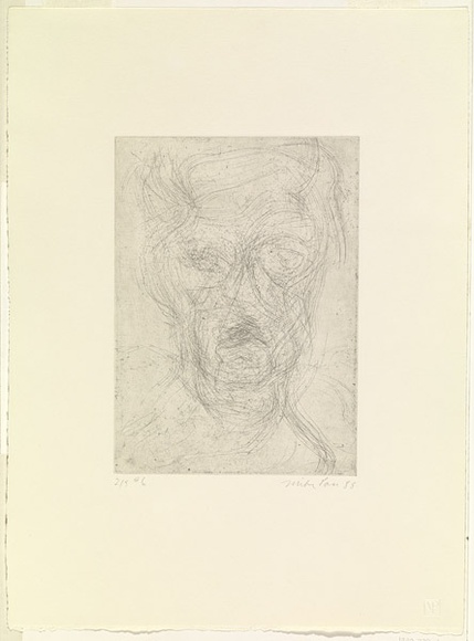 Artist: b'PARR, Mike' | Title: b'Hybridia 6' | Date: 1989 | Technique: b'etching, printed in black ink, from one zinc plate'