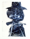 Artist: Partos, Paul. | Title: (Figure with a hat in blue) | Date: c.1964 | Technique: monotype, printed in colour, from one plate