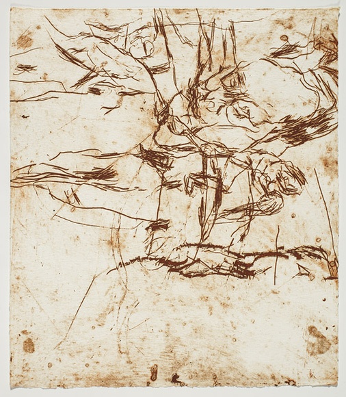 Artist: b'PARR, Mike' | Title: b'Alphabet/Haemorrhage.' | Date: 1992-93 | Technique: b'etching, printed in red ochre ink, from one plate'