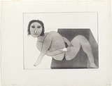 Artist: BALDESSIN, George | Title: Performer. | Date: 1968 | Technique: etching and aquatint, printed in black ink, from one plate