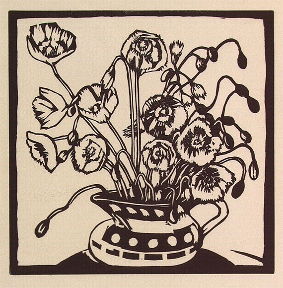 Artist: b'Williams, Marshall.' | Title: b'Poppies' | Date: 1994 | Technique: b'linocut, printed in black ink, from one block' Artist: b'Williams, Marshall.' | Title: b'Poppies' | Date: 1994 | Technique: b'linocut, printed in black ink, from one block'