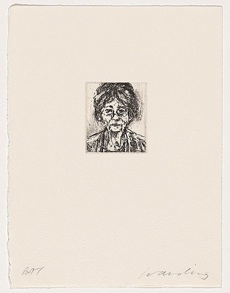 Artist: b'Harding, Nicholas.' | Title: b'Untitled (Margaret Olley).' | Date: 2002 | Technique: b'open-bite and aquatint, printed in black ink, from one plate' Artist: b'Harding, Nicholas.' | Title: b'Untitled (Margaret Olley).' | Date: 2002 | Technique: b'open-bite and aquatint, printed in black ink, from one plate'