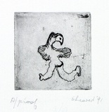 Artist: SHEARER, Mitzi | Title: not titled | Date: 1991 | Technique: etching, printed in black, with plate-tone, from one plate