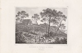 Artist: Sainson, Louis de. | Title: Habitation de pecheurs de phoques au Port Western. (House of the seal fishermen, Western Port) | Date: 1833 | Technique: lithograph, printed in black ink, from one stone