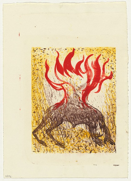 Artist: b'BOYD, Arthur' | Title: b'(Beast on fire).' | Date: 1960-70 | Copyright: b'Reproduced with permission of Bundanon Trust' Artist: b'BOYD, Arthur' | Title: b'(Beast on fire).' | Date: 1960-70 | Copyright: b'Reproduced with permission of Bundanon Trust'
