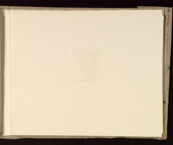 Artist: b'Mann, Gillian.' | Title: b'(Embossed triangle).' | Date: 1981 | Technique: b'etching, printed in black ink, from one plate' Artist: b'Mann, Gillian.' | Title: b'(Embossed triangle).' | Date: 1981 | Technique: b'etching, printed in black ink, from one plate'