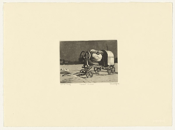 Artist: b'Dunlop, Brian.' | Title: b'Cement mixer' | Date: 1983 | Technique: b'etching and aquatint, printed in black ink, from one plate' Artist: b'Dunlop, Brian.' | Title: b'Cement mixer' | Date: 1983 | Technique: b'etching and aquatint, printed in black ink, from one plate'