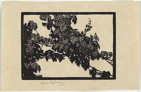 Artist: b'LINDSAY, Lionel' | Title: b'The vine' | Date: 1923 | Technique: b'wood-engraving, printed in black ink, from one block' | Copyright: b'Courtesy of the National Library of Australia' Artist: b'LINDSAY, Lionel' | Title: b'The vine' | Date: 1923 | Technique: b'wood-engraving, printed in black ink, from one block' | Copyright: b'Courtesy of the National Library of Australia'