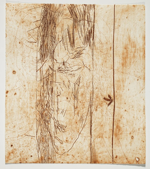 Artist: b'PARR, Mike' | Title: b'Alphabet/Haemorrhage.' | Date: 1992-93 | Technique: b'etching, printed in red ochre ink, from one plate'