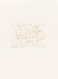 Artist: b'MEYER, Bill' | Title: b'Yerushalmi cluster' | Date: 1992 | Technique: b'etching, printed in brown ink, from one zinc plate' | Copyright: b'\xc2\xa9 Bill Meyer'