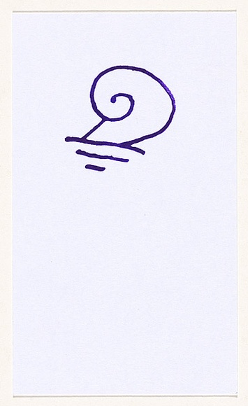 Title: b'not titled [purple stamp of spiral adjoining three parallel lines]' | Date: 2007 | Technique: b'hand-stamped postcard'