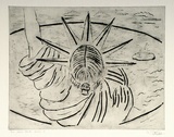 Artist: Walker, Deborah. | Title: The New York series: II | Date: 1990 | Technique: drypoint, printed in black ink with plate-tone, from one plate | Copyright: © Deborah Walker. Licensed by VISCOPY, Australia