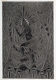 Artist: TIPOTI, Alick | Title: Kobupa Thoerapiese (Preparing for war) | Date: 1999 | Technique: linocut, printed in black ink, from one block
