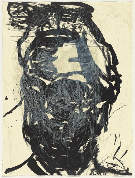 Artist: b'PARR, Mike' | Title: b'not titled.' | Date: 1995 | Technique: b'etching, printed in white ink, from one plate; lithograph, printed in black ink, from one stone'