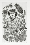 Artist: b'HANRAHAN, Barbara' | Title: b'Small Iris IV' | Date: 1978 | Technique: b'etching, printed in black, with plate-tone, from one plate'