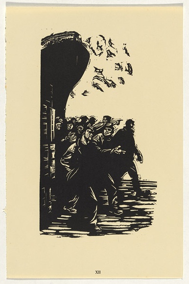 Artist: b'Counihan, Noel.' | Title: b'We are many they are few.' | Date: 1950 | Technique: b'linocut, printed in black ink, from one block' Artist: b'Counihan, Noel.' | Title: b'We are many they are few.' | Date: 1950 | Technique: b'linocut, printed in black ink, from one block'