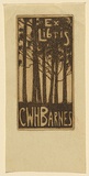 Artist: TRAILL, Jessie | Title: Bookplate: Ex Libris C.W.H. Barnes | Date: c.1934 | Technique: etching, printed in brown ink with plate-tone, from one plate