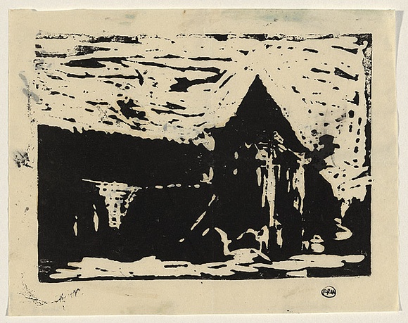 Artist: b'WILLIAMS, Fred' | Title: b'Old English Church' | Date: c.1954 | Technique: b'linocut, printed in black ink, from one block' | Copyright: b'\xc2\xa9 Fred Williams Estate' Artist: b'WILLIAMS, Fred' | Title: b'Old English Church' | Date: c.1954 | Technique: b'linocut, printed in black ink, from one block' | Copyright: b'\xc2\xa9 Fred Williams Estate'
