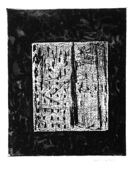 Artist: b'Partos, Paul.' | Title: b'not titled' | Date: 1985 | Technique: b'aquatint, etching, engraving, printed in black ink, from one plate' Artist: b'Partos, Paul.' | Title: b'not titled' | Date: 1985 | Technique: b'aquatint, etching, engraving, printed in black ink, from one plate'