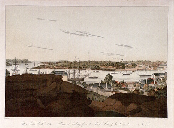 Title: b'New South Wales. View of Sydney from the west side of the Cove.' | Date: 1884 | Technique: b'lithograph, printed in colour, from multiple stones' Title: b'New South Wales. View of Sydney from the west side of the Cove.' | Date: 1884 | Technique: b'lithograph, printed in colour, from multiple stones'