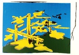 Artist: b'COLEING, Tony' | Title: bIdea for 'to do with blue' sculpture [3]. | Date: (1975) | Technique: b'screenprint, printed in colour, from multiple stencils'