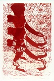 Artist: b'Shearer, Mitzi.' | Title: b'The giants are coming' | Date: 1978 | Technique: b'linocut, printed in red ink, from one block'