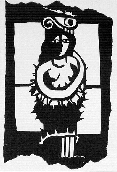 Artist: b'Smith, Lisa.' | Title: b'Postcard (no.8)' | Date: 1990 | Technique: b'screenprint, printed in black ink, from one stencil'