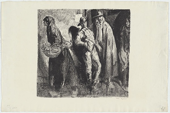 Artist: b'Dyson, Will.' | Title: b'Back at Buire.' | Date: 1918 | Technique: b'lithograph, printed in black ink, from one stone Arnold unbleached' Artist: b'Dyson, Will.' | Title: b'Back at Buire.' | Date: 1918 | Technique: b'lithograph, printed in black ink, from one stone Arnold unbleached'