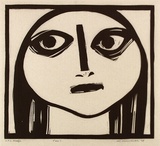 Artist: Counihan, Noel. | Title: Face I | Date: 1984 | Technique: linocut, printed in black ink, from one block