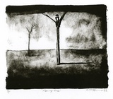 Artist: McKenna, Noel. | Title: Man up tree | Date: 1992 | Technique: lithograph, printed in black ink, from one stone | Copyright: © Noel McKenna