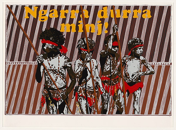 Artist: b'MACKINOLTY, Chips' | Title: b'We are still strong' | Date: 1987 | Technique: b'screenprint, printed in colour, from multiple stencils' Artist: b'MACKINOLTY, Chips' | Title: b'We are still strong' | Date: 1987 | Technique: b'screenprint, printed in colour, from multiple stencils'