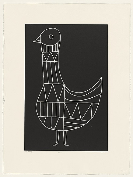 Artist: b'Marshall, John.' | Title: b'Goose' | Date: 1996, February | Technique: b'linocut, printed in black ink, from one block' Artist: b'Marshall, John.' | Title: b'Goose' | Date: 1996, February | Technique: b'linocut, printed in black ink, from one block'