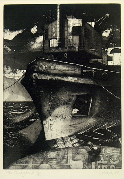 Artist: b'Atherton, David.' | Title: b'The Trinity sand.' | Date: 1988 | Technique: b'etching and aquatint, printed in black ink, from one plate' Artist: b'Atherton, David.' | Title: b'The Trinity sand.' | Date: 1988 | Technique: b'etching and aquatint, printed in black ink, from one plate'