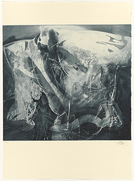 Artist: b'SCHMEISSER, Jorg' | Title: b'Changes II' | Date: 2002 | Technique: b'etching, printed in blue/black ink, from one plate' | Copyright: b'\xc2\xa9 J\xc3\xb6rg Schmeisser' Artist: b'SCHMEISSER, Jorg' | Title: b'Changes II' | Date: 2002 | Technique: b'etching, printed in blue/black ink, from one plate' | Copyright: b'\xc2\xa9 J\xc3\xb6rg Schmeisser'