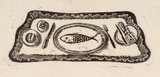 Artist: OGILVIE, Helen | Title: (Fish dinner) | Technique: wood-engraving, printed in black ink, from one block