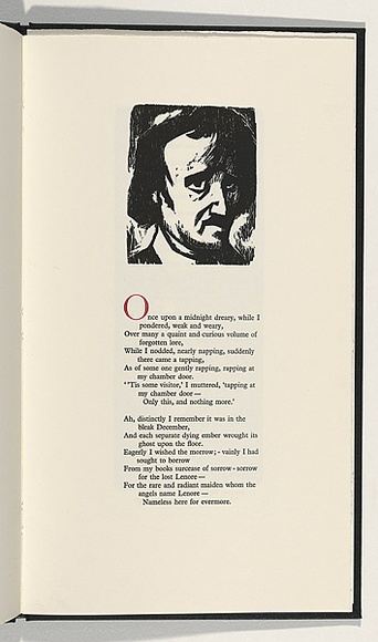 Artist: b'AMOR, Rick' | Title: b'Not titled (worried male face and text).' | Date: 1990 | Technique: b'woodcut, printed in red and black ink, from two blocks' Artist: b'AMOR, Rick' | Title: b'Not titled (worried male face and text).' | Date: 1990 | Technique: b'woodcut, printed in red and black ink, from two blocks'