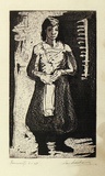 Artist: Armstrong, Ian. | Title: Housewife. | Date: 1958 | Technique: etching and aquatint, printed in purple/black ink, from one plate
