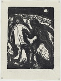 Artist: MADDOCK, Bea | Title: Night escape | Date: 1963 | Technique: lithograph worked in litho crayon and touche, printed in black ink by hand-burnishing, from one stone