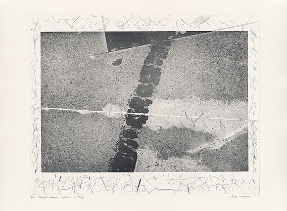 Artist: b'MEYER, Bill' | Title: b'Movement around negative cutting' | Date: 1981 | Technique: b'photo-etching, printed in black ink, from one plate' | Copyright: b'\xc2\xa9 Bill Meyer' Artist: b'MEYER, Bill' | Title: b'Movement around negative cutting' | Date: 1981 | Technique: b'photo-etching, printed in black ink, from one plate' | Copyright: b'\xc2\xa9 Bill Meyer'