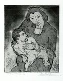 Artist: Armstrong, Ian. | Title: Mother and child. | Date: 1950s | Technique: etching and lavis, printed in black ink with plate-tone, from one  plate