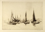 Artist: b'Long, Sydney.' | Title: b'Fishing boats, Kings Lynn' | Date: (1919) | Technique: b'etching' | Copyright: b'Reproduced with the kind permission of the Ophthalmic Research Institute of Australia'