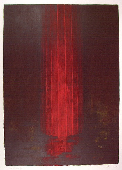 Artist: Maguire, Tim. | Title: not titled [red vertical column] | Date: 1987 | Technique: lithograph, printed in colour, from four plates | Copyright: © Tim Maguire