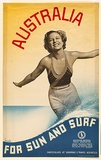 Artist: Sellheim, Gert. | Title: Australia for Sun and Surf. | Date: 1931 | Technique: offset-lithograph, printed in colour, from one plate | Copyright: © Nik Sellheim, courtesy Josef Lebovic Gallery