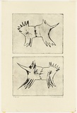 Artist: b'WILLIAMS, Fred' | Title: b'Front and back turtle shell' | Date: 1974 | Technique: b'electric hand engraving and flat biting, printed in black ink, from two copper plates' | Copyright: b'\xc2\xa9 Fred Williams Estate'