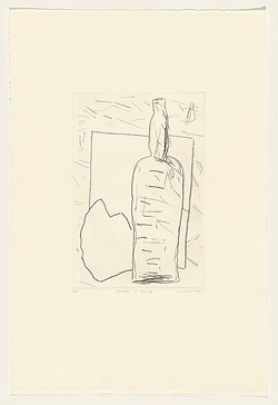 Title: b'Bottle and shell' | Date: 1984 | Technique: b'drypoint, printed in black ink, from one perspex plate'